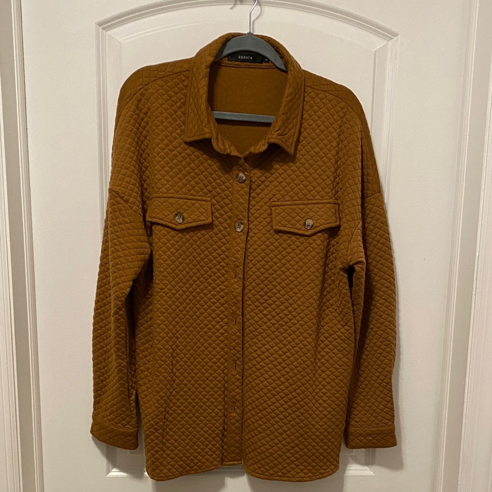 Quilted Button-Up Shirt/Jacket - Rust
Size L